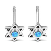 6pairs, Small Synthetic Opal Star of David Studs Earrings, e322